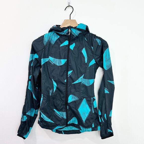 Lululemon Back Pack It Jacket Back Spin Stroke Peacock Blue Hooded Full Zip 2 - Picture 1 of 6